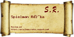 Spielman Réka névjegykártya
